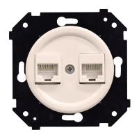 BIRONI Шедель Бриз Песочное золото матовый Розетка 2-ая RJ45 механизм + накладка (скрытый монтаж)