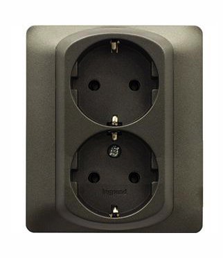 Legrand Galea Life Темная Бронза Розетка 2-ая с/з