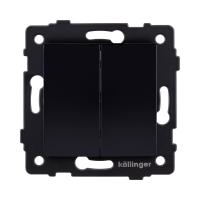 Выключатель кнопочный 2-клавишный 10А/250В, изогнутый, черный Kollinger REA-R-011BK для Aspekt, Eleganz, Reflex