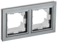 IEK BRITE Рамка 2-мест. IP44 РУ-2-БрС-44 сталь