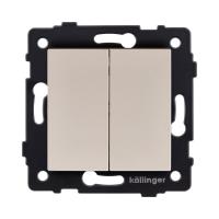 Выключатель кнопочный 2-клавишный 10А/250В, золотой Kollinger REA-S-011GD для Aspekt, Eleganz, Reflex