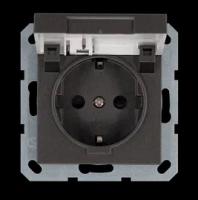 Jasmart Розетка SHUKO© с крышкой и защитными шторками 16A 250V~ 2P+T, цвет Мокко