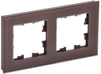 IEK BRITE Рамка 2-мест. РУ-2-2-БрТБ стекло бр.