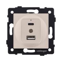 Розетка USB A+C 20W, золотой Kollinger REA-037GD для Aspekt, Eleganz, Reflex