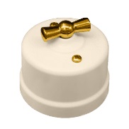 Лизетта Пластик Песочное золото Поворотный Выключатель 1-кл, ручка Золото