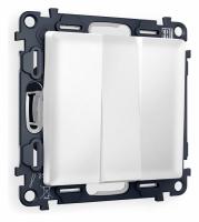 Комплект механизма 3-клавишного выключателя ALFA MA125010 Белый матовый QUANT