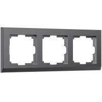 Рамка из поликарбоната на 3 поста Stark графит матовый W0031864
