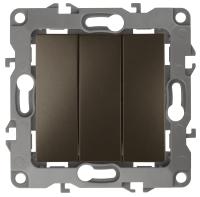 ЭРА 12-1107-13 Выключатель тройной, 10АХ-250В, IP20, 12, Бронза