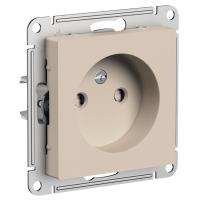 SE AtlasDesign Песочный Розетка б/з со шторками, 16А, механизм