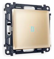 Комплект механизма 1-клавишного выключателя с подсветкой 10000K ALFA MA602020 Шампань QUANT