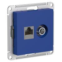 SE AtlasDesign Аквамарин Розетка двойная ТВ + компьютерная RJ45, кат. 5Е