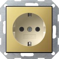 Gira ClassiX Латунь/Крем Розетка с/з