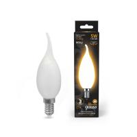 Лампа светодиодная филаментная Gauss E14 5W 4100К матовая 104201205