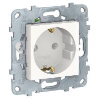 SE Unica New Бел Розетка с/з без шторок, с быстрозажимными клеммами, 16А, 250В