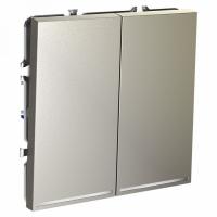 Выключатель встраиваемый VOLTUM S70 двухклавишный с подсветкой 10А, (шелк)