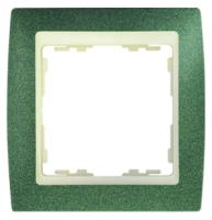 Simon 82 Зеленый структурный/Слоновая кость Рамка 1-ая