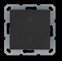 Jasmart Выключатель одноклавишный для штор 10A 250V~ с накладкой, цвет Антрацит