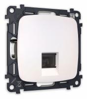 Комплект механизма компьютерной розетки OMEGA MO212010 Жемчуг RJ-45(8P8C) CAT6 с защитной шторкой QUANT