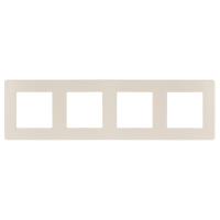 ЭРА Рамка для розеток и выключателей Серия 12 12-5104-02 на 4 поста, Сатин, слоновая кость