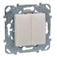 Schneider Electric Unica Бежевый Выключатель 2-клавишный (сх.5)
