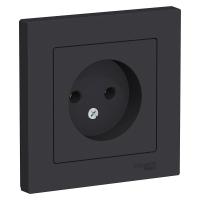 SE AtlasDesign Карбон Розетка б/з, 16А, в сборе