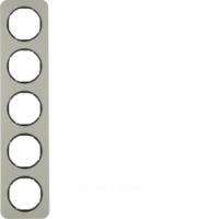 Berker R.1 Нержавеющая сталь/черный Рамка 5-местная