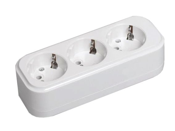 IEK Розетка переносная разб. К03 3 места CLASSIC