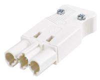 Simon Коннектор штыревой “папа”, 3-х проводный, на кабель, винтовое соединение, белый