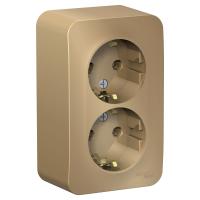 SE Blanca наруж Титан Розетка 2-ая с/з без шторок, 16А, 250В