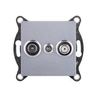 Розетка двойная TV (мама) + спутниковая SAT, серый Kollinger REA-035GY для Aspekt, Eleganz, Reflex