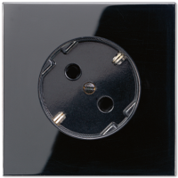 JUNG LS 990 Черная Розетка с/з под углом 45град