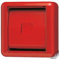 JUNG Крышка со стеклом – красная клавиша и синее окошко