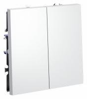 Выключатель встраиваемый VOLTUM S70 двухклавишный 10А, (белый матовый)