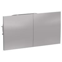 SE AtlasDesign Алюминий Розетка с/з двойная, со шторками, с крышкой, 16А, в сборе