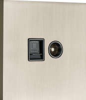Donel Комбинированая розетка TV + RJ45 (двойная) cat.6/ClassE, никель, серия N96, DT306NB