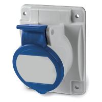 DKC Розетка панельная с наклоном  IP44 16А 2P+E 230В. Пружинный зажим.