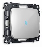 Комплект механизма 1-клавишного проходного выключателя с подсветкой 10000K OMEGA MO402040 Серебро глянец QUANT