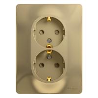 SE Glossa Титан Розетка 2-я с/з со шторками (в сборе с рамкой)