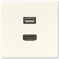 JUNG Мультимедиа разъём, слоновая кость