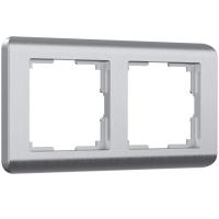 Рамка из поликарбоната на 2 поста Stream серебряный W0022106