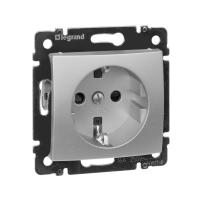 Legrand Valena Алюминий Розетка 1-ая с/з с защитными шторками