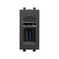 DKC Avanti Черный матовый Розетка тип А-А USB 3.0 1 модуль