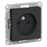 SE AtlasDesign Карбон Розетка б/з  со шторками, 16А, механизм