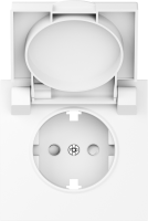 Donel Накладка для розетки Schuko с заземлением, с крышкой, 16A 250 В~, глянцевый белый, серия S08, DS45403