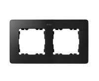 Simon S82 Detail Рамка на 2 поста цвета матовый титан с основанием черного цвета