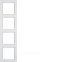 Berker Q.1 Полярно-белый с эффектом бархата Рамка 4-местная