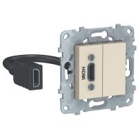 SE Unica New Беж Розетка HDMI