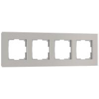 Рамка из стекла на 4 поста Senso дымчатый soft-touch W0043117