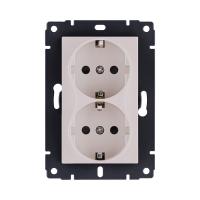 Розетка штепсельная SCHUKO двойная 16A/250 В, кашемир матовый Kollinger REA-032CM для Aspekt, Eleganz, Reflex