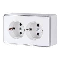 Розетка двойная с заземлением Gallant белая W5072101